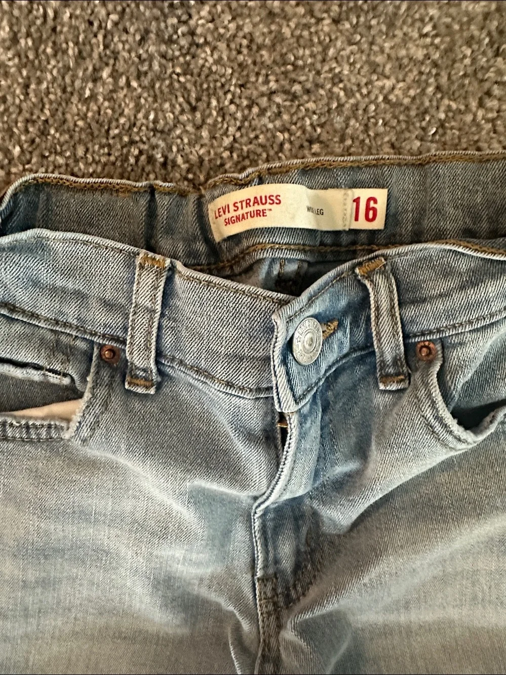 Levi's Light Blue Straight-Leg Jeans with Ankle Ties